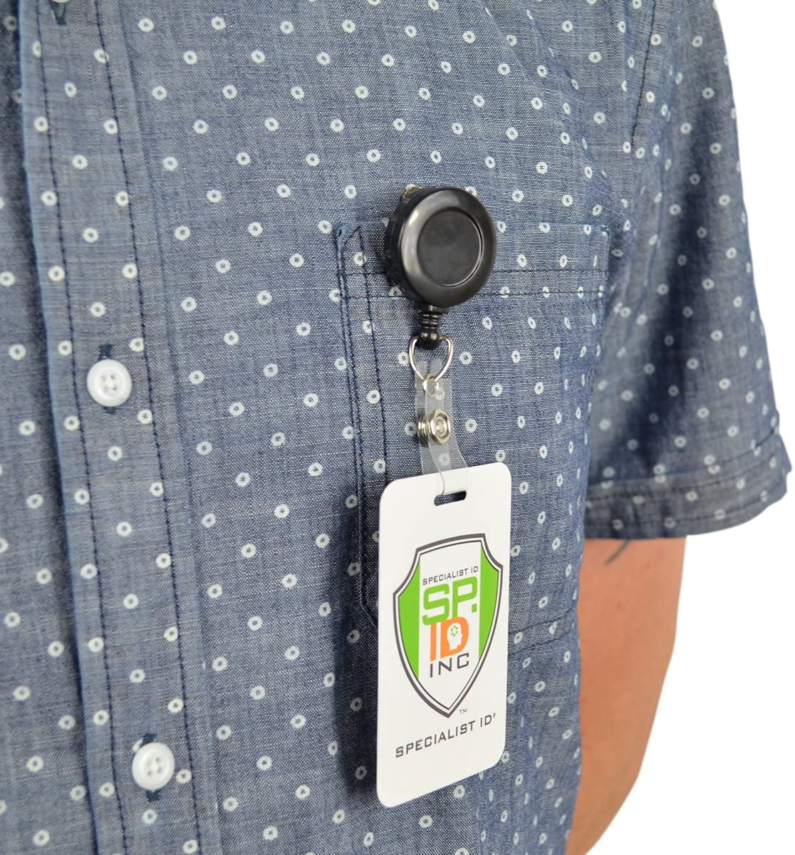 Bulk 100 Pack Black Badge Reels with Extra Tight Pinch Alligator Clip (Non-Swiveling) by Specialist ID
