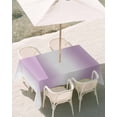 thumbnail image 3 of 60x84 Inch Outdoor Tablecloth with Umbrella Hole Zipper Rectangle Light Purple White Rectangular Tablecloths Outside Waterproof Gradient Solid Stripes Geometric Patio Table Cover for Picnic Party, 3 of 8
