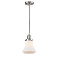 thumbnail image 1 of Innovations Lighting 201C-SN-G191-LED Bellmont-3.5W 1 LED Mini Pendant in Industrial Style-6.5 Inches Wide by 10 Inches High   Brushed Satin Nickel Finish with Matte White Glass, 1 of 1