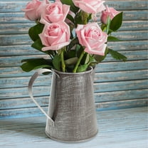 Toyvian Vase Galvanized Flower Arrangement Iron Pitcher Style Rustic Home Decoration 1Set