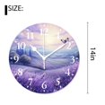 thumbnail image 2 of 14 Inch Wall Clock Battery Operated Silent Clock Decorative for Office, Kitchen, Outdoor, Living Room，Lavender Flowers and Flying Butterfly Style, 2 of 4