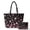 Black-Cherry Blossom, variant on Floral Stars Print Quilted Bag for Women Zippered Shoulder Bags with Makeup Pouch Lightweight Quilted Tote Bag Set for Travel Shopping