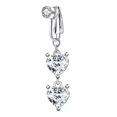 thumbnail image 1 of Piercing de ombligo falso con clip, anillo para ombligo sin agujero, corazón de cristal, plata, 1 of 3