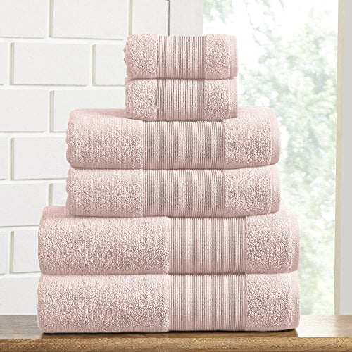 Amrapur Overseas Air Cloud 100-Percent Combed Cotton Towel Set, 6-Piece, Peachy Blush