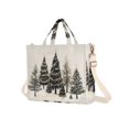 thumbnail image 7 of FORMRS Womens Corduroy Tote Bag Crossbody Shoulder Handbag with Pocket, Hand Drawn Christmas Trees, 7 of 7