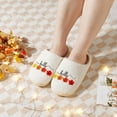 thumbnail image 2 of Halloween Pumpkin Slippers for Women Men Spooky Slides Soft Plush House Slippers Indoor Outdoor Shoes, 2 of 6