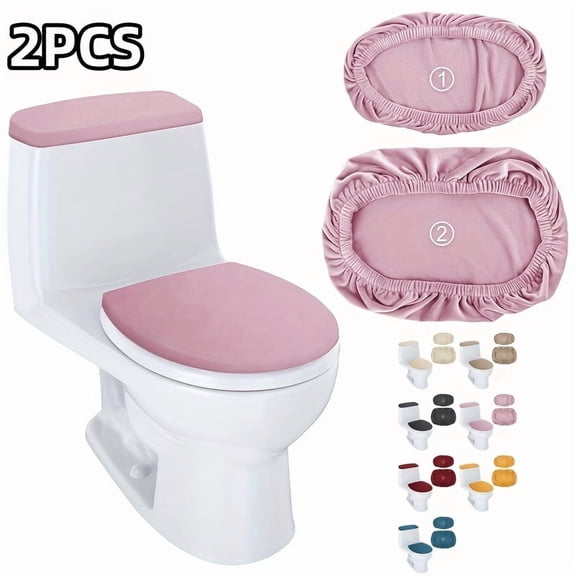 Plush Toilet Seat Cover Soft Tank Lid Cover Stretch Universal Fit Thick Fluffy Fabric for Bathroom Home Hotel Use