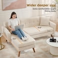 thumbnail image 6 of Modern Mid-Century 80" W L-Shaped Couch Sofa with Chaise Lounge, Beige Fabric, 6 of 7