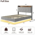 thumbnail image 7 of ChaoLink Full Bed Frame Floating Bed Frame with LED Lights & Charging Station - Upholstered Platform Bed, No Box Spring Needed, Noise-Free, Grey, 7 of 7