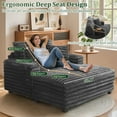 thumbnail image 5 of IPKIG Oversized 53" Chaise Lounge Chair with Lumbar Pillows, Fluffy Plush Faux Fur Sleeper Sofa Bed in Gray for Living Room, Bedroom & Home Theater, 5 of 9