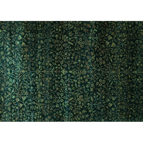 Ahgly Company Machine Washable Indoor Rectangle Persian Turquoise Blue Traditional Area Rugs, 3' x 5'