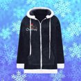 thumbnail image 4 of AOOCHASLIY Christmas Women Coat Christmas Fashion Women's Zipper V-Neck Pullover Tops Long Sleeve Hooded Blouse Sweatshirt, 4 of 4