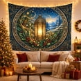 thumbnail image 3 of Glowing Vintage Lantern in Snowy Forest, Mystical Fantasy Style for Fantasy Art Lovers, Lantern Wall Art, Christmas Gift, Tapestry Wall Hanging for Bedroom and Living Room, 3 of 7