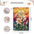 thumbnail image 5 of He Is Risen Stained Glass Style Garden Flag - 12.5x18" Double-Sided Rustic Farmland Burlap Easter Lily Yard Lawn Outdoor Decor, Perfect for Spring, 5 of 5