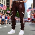 thumbnail image 4 of CONZONE American 250Th Anniversary Mens Cargo Pants Patriotic Star Striped Graphic Wide Leg Cargo Pants for Men Lightweight Relaxed Fit 4Th Of July Trousers With Pockets, 4 of 4