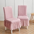 thumbnail image 6 of KBOOK Chair Slipcover Pleated Ruffled Skirt Dining Chair Cover Protector, Pink, 6 of 6
