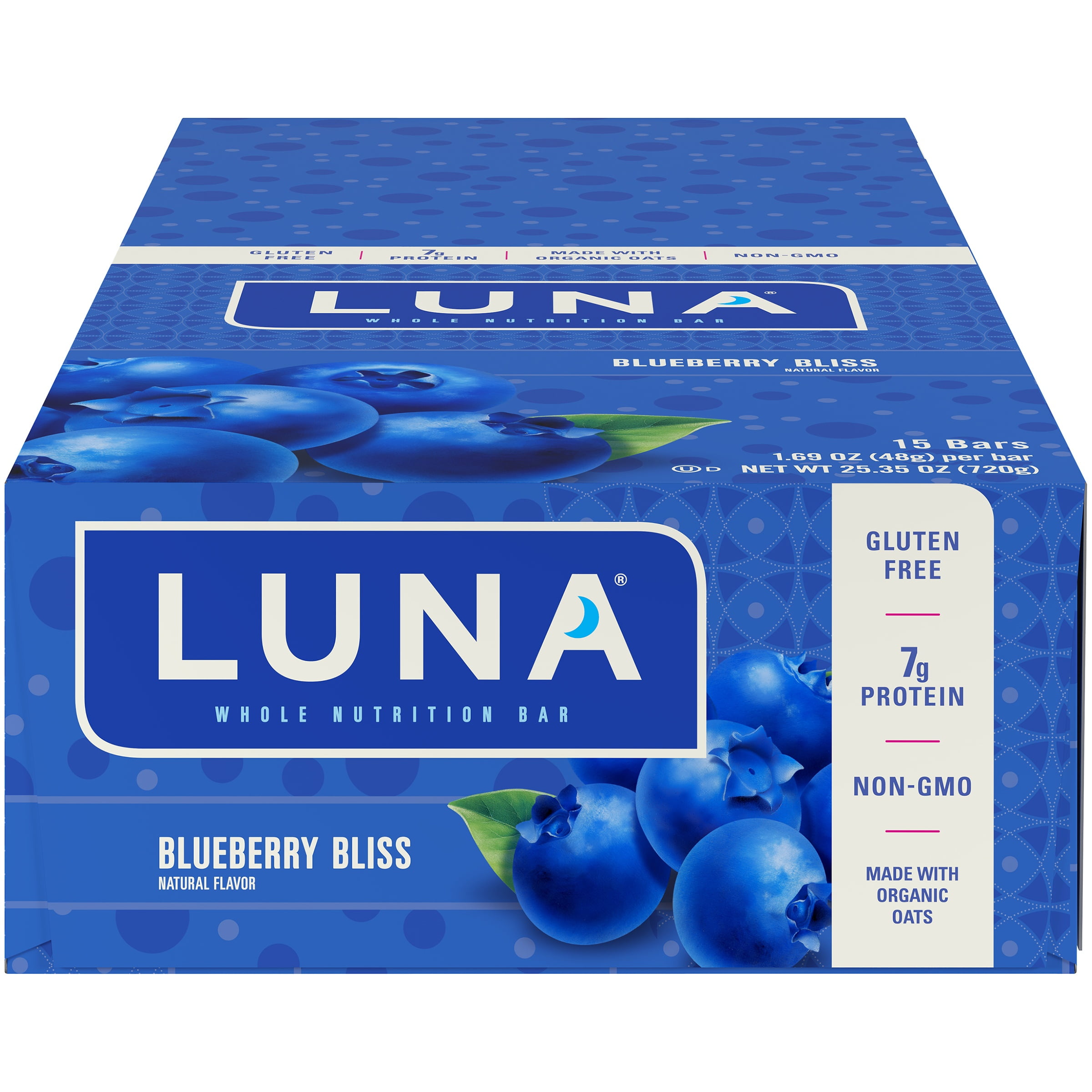 LUNA BAR Gluten Free Bars Blueberry Bliss Flavor 1.69 Ounce Snack