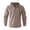 Khaki#014, variant on Men's Long Sleeve Hooded Henley Shirts, Drawstring Hood Button Placket Pullover Tops, Solid Color Casual Sweatshirt for Spring Fall Daily Wear, White S