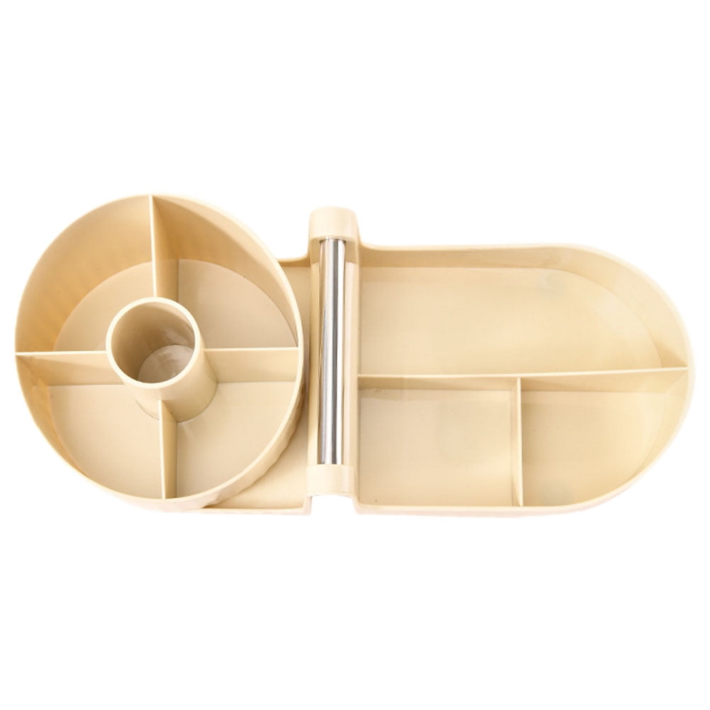 FUTUREORYY Beige Desktop Cosmetic Organizer for Home Use with Compartments