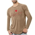 thumbnail image 2 of Yusimy Men's Valentine's Day Print Crew Neck Long Sleeve Sports Fitness Loungewear Pajama Top Casual Comfort Style, 2 of 4