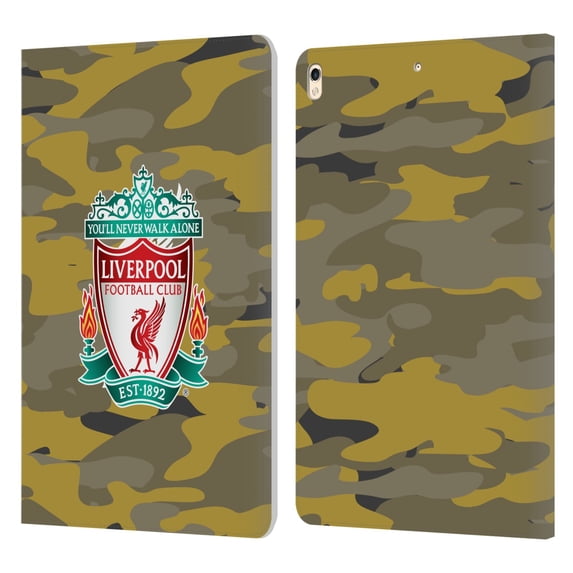 Head Case Designs Officially Licensed Liverpool Football Club Camou Royal Colourways Crest Leather Book Wallet Case Cover Compatible with Apple iPad Pro 10.5 (2017)