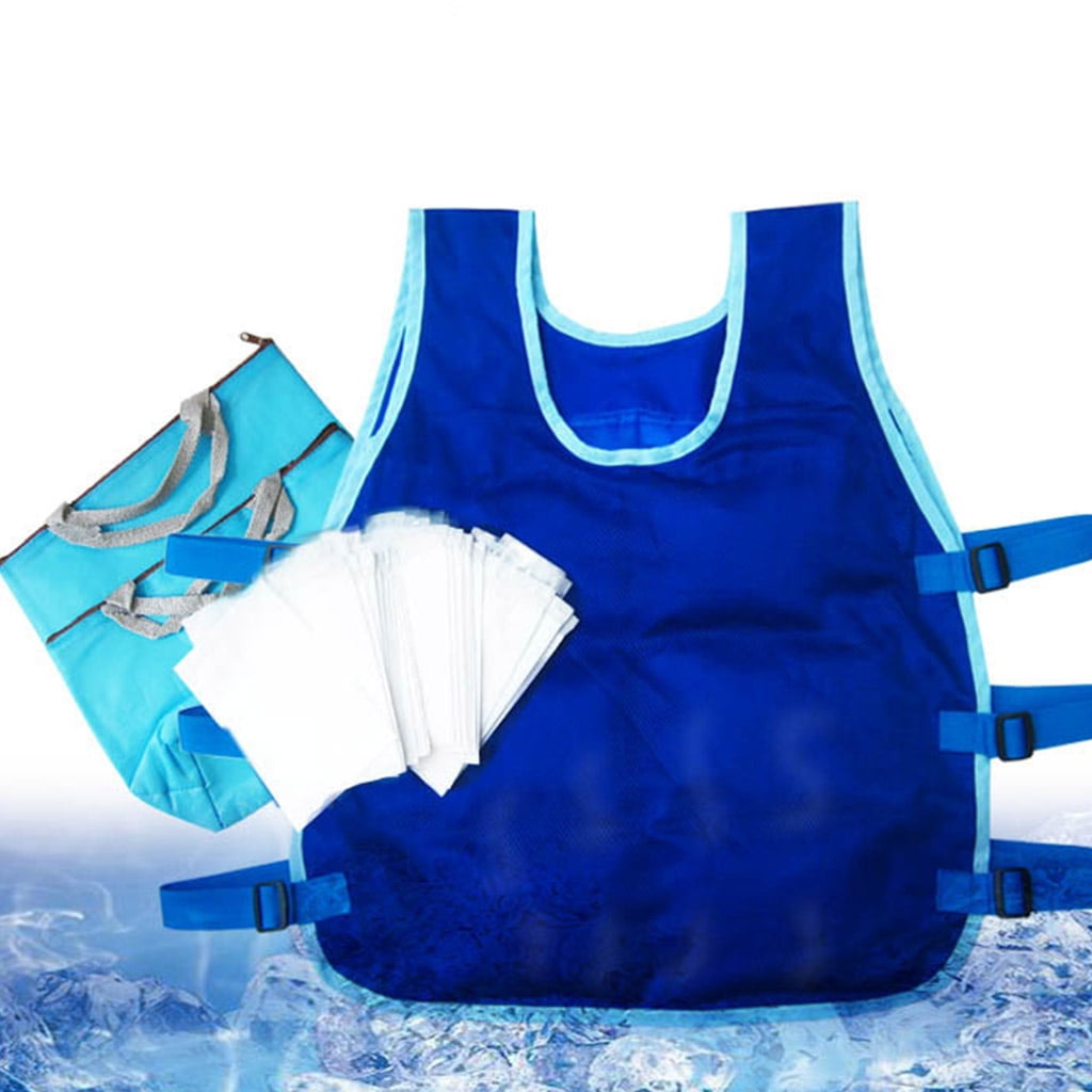 Aellinatey ICY Cooling Vest with 24 pcs Ice Packs and 2 Insulated Bag for Cycling Running