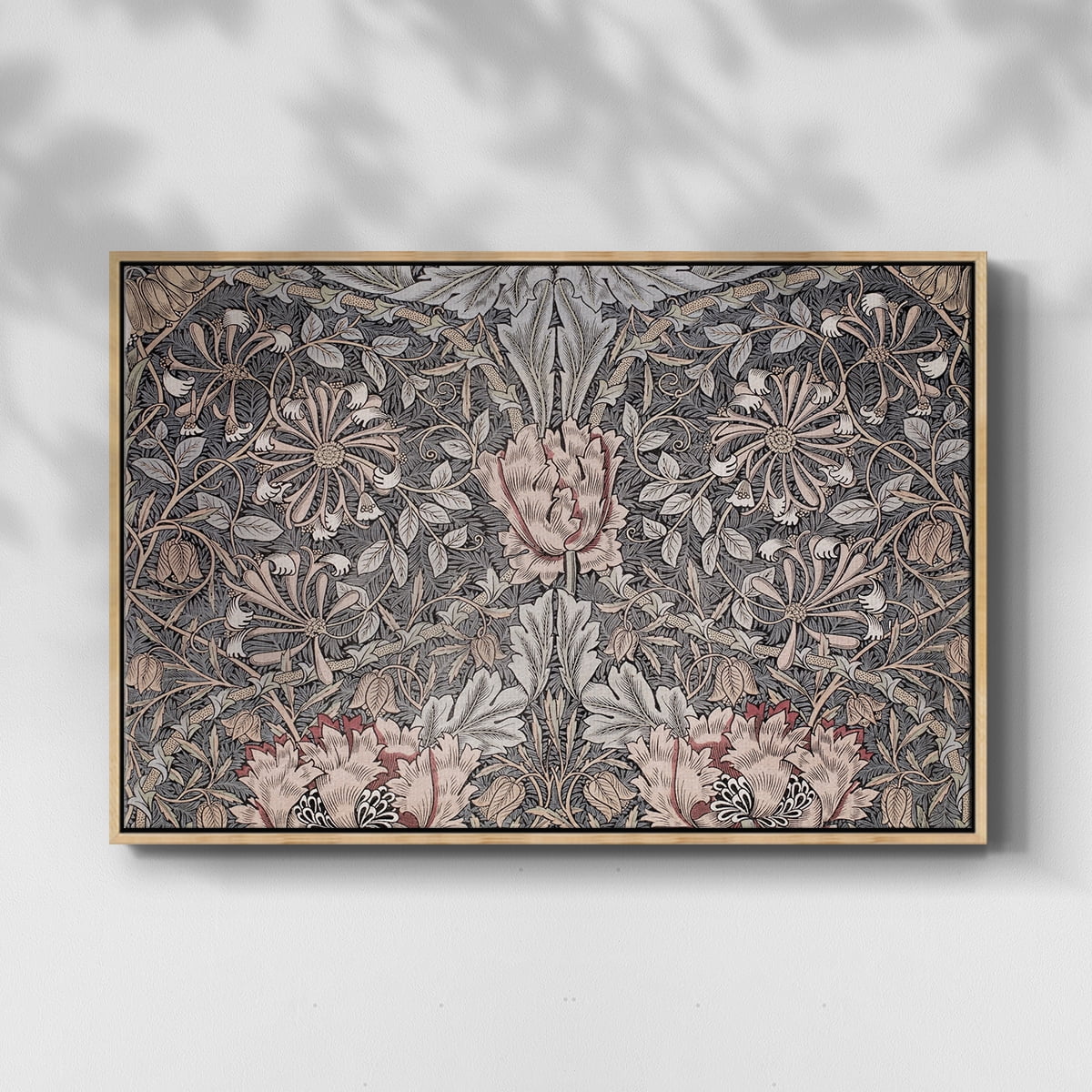 Vintage Abstract Print-XXX Framed in Natural Wood Wood Gallery Wrapped Canvas 27 in. x 41 in.