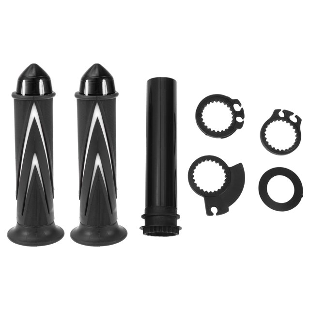 Kit de Cubierta de Empuñaduras de Mano de Motocicleta Unique Bargains 7/8" 22mm 15/16" 24mm Aleación de Aluminio Goma Manillar Empuñaduras Blancas 1 Juego Patrón de Doble Flecha