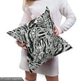 thumbnail image 4 of Ambesonne Black and White Floral Fabric by the Yard Upholstery, Jungle, 2 Yards, Black and White, 4 of 4