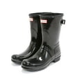 thumbnail image 2 of Hunter Women's Original Short Back Adjustable Gloss Rain Boots, Black,6 M US, 2 of 7