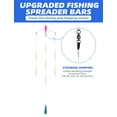 thumbnail image 3 of BLUEWING 18in Upgraded Fishing Spreader Bar Canyon with 9in Floating Squids, Trolling Birds, Big Game Trolling Lure and 316 Stainless Steel Rod for Wahoo Tuna Marlin Mahi Mahi, Luminous, 3 of 9