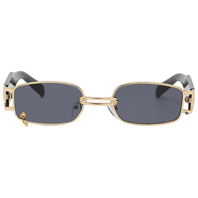 Gafas de sol Gafas de sol Gafas retro Montura estrecha Gafas 4 Protección para dorado