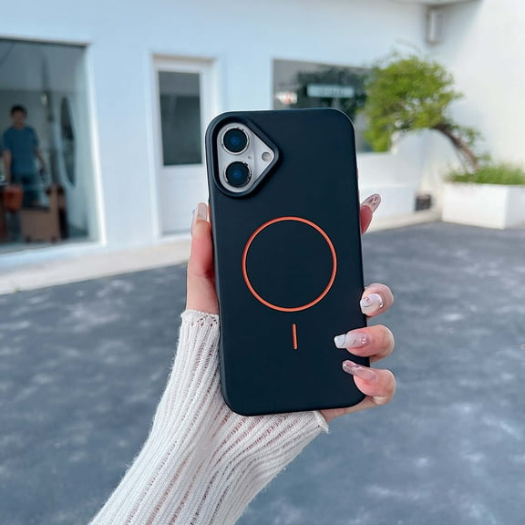 Allytechgroup Magnetic Case for iPhone 15 Plus, Slim Lightweight Hard PC Shell Support Wireless Charging Non-Slip Shockproof Protective Back Cover for Apple iPhone 15 Plus, Black