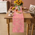 thumbnail image 2 of Ocean Conch Shell Table Runner 72 Inches, Coastal Seahorse Coral Bows Retro Pink Bed Runner Dresser Scarves Tabletop for Indoor Outdoor Parties/Ceremony/Banquet, 14" x 72", 2 of 9
