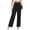 Black, variant on Women's Wide Leg Pants Elastic High Waisted Waffle Knit Work Palazzo Pants Business Casual Trousers with Pockets M