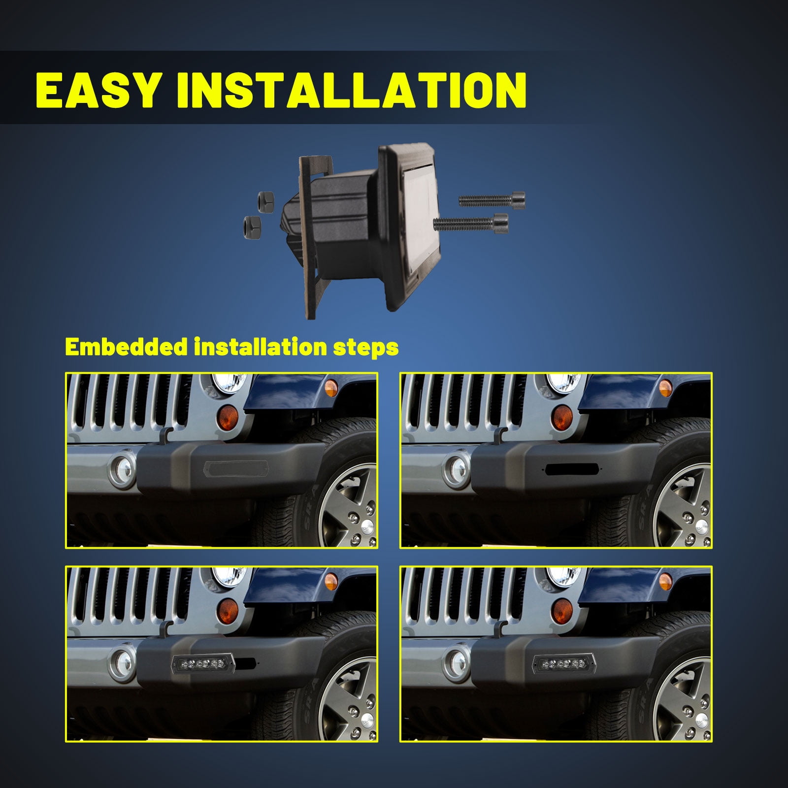 2PCS 6 Inch 120W Flush Mount LED Pods with Wiring Harness Kit Spot Beam Bumper Lights