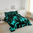 thumbnail image 3 of Erosebridal Gradient Checkered Bedding Twin Comforter Set,Buffalo Stereoscopic Down Comforter,Geometry Decor,Reversible,Lightweight,2-Piece, 3 of 7