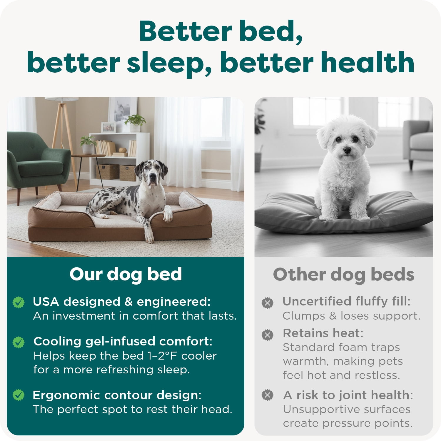 FurHaven Pet Products | Cooling Gel Memory Foam Orthopedic Perfect Comfort Velvet Waves Sofa-Style Couch Pet Bed for Dogs & Cats, Brownstone, Jumbo Plus