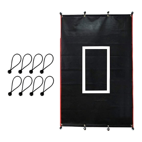 Colaxi Baseball Batting Cage Backdrop Backstop Padding Mat with Elastic Ropes Practice Tool with Strike Zone Heavy Duty for Pitching