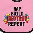 thumbnail image 4 of Inktastic Nap Build Destroy Repeat with Colorful Building Blocks Boys or Girls Baby Bib, 4 of 4