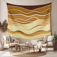 thumbnail image 2 of Coastal Yellow Small Tapestry for Bedroom Wall Hanging Tapestry,Ombre Ocean Wave Stripes Brown Beach Sand Ceiling Backdrop Tapestries Poster Blanket Wall Decor for Teens Room Living Room 23" x 28", 2 of 8