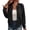 18# Black, variant on Womens Waffle Knit Bomber Jacket Full Zip Long Sleeve Casual Outerwear Rib Cuff Fall Spring Jacket S