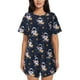thumbnail image 1 of Balery Astronaut Surfing Conjunto de Pijama para Mujer con Estampado, Dos Piezas de Manga Corta y Shorts, Ropa de Dormir Suave con Cuello Redondo y Bolsillos-Medium, 1 of 6