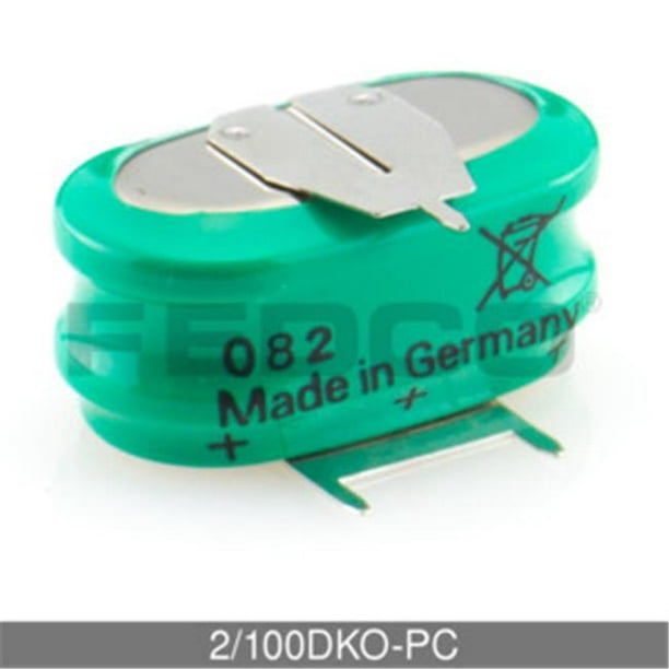 FedCo Batteries Compatible avec la Batterie Rechargeable Varta 2-100DKO-PC 2.4V 150mAh pour les Applications de Support de Mémoire