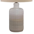 thumbnail image 3 of Ceramic Body Table Lamp with Brushed Details Set of 2 Beige and White - Saltoro Sherpi, 3 of 5