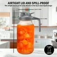 thumbnail image 2 of Glass Mason Jar Pitcher with Lid 1 Quart (32oz / 1L) Wide Mouth Leak Proof Water Jug with Filter Lid Cold Brew Pitcher for Water / Juice / Milk / Tea / Iced Coffee and Drinks, 2 of 7
