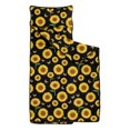 thumbnail image 2 of Sunflower and Butterfly Black Pattern Teens Toddler Nap Mat with Pillow, Sleeping Mat Bag for Preschool Daycare 50"x20", 2 of 5
