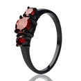 thumbnail image 2 of Solitaire Wedding Ring - Ruby Wedding Ring - Black Solitaire Ring - Black Wedding Ring, 5, 2 of 3
