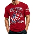 thumbnail image 2 of Men's 250th Anniversary USA Shirt National Flag Print Short Sleeve Patriotic Graphic Tees 250 Years America Shirts, 2 of 4