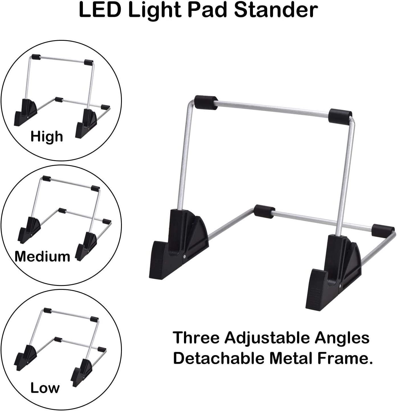 A4 LED Light Pad for Diamond Painting, Super Bright USB Powered Light Board Kit with Detachable Stand, and Black Pad Clip (Pad and Bag)